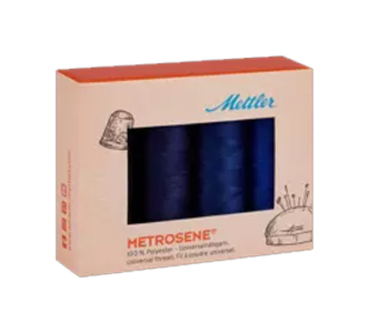 Mettler Metrosene Navy Thread Set by Mettler | (4 50wt Polyester Small Spools)
